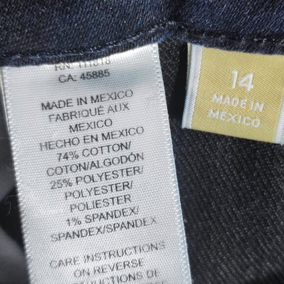 Michael Kors Jeans High Rise Flare women's size 14 dark washed indigo blue - Picture 7 of 13